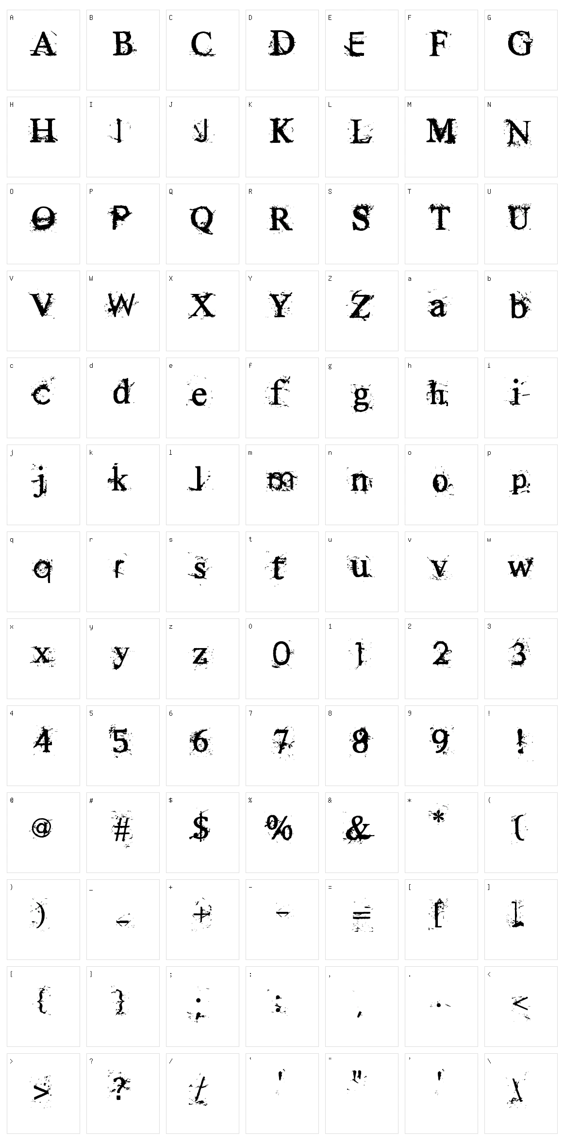 Rugged Type Character Set