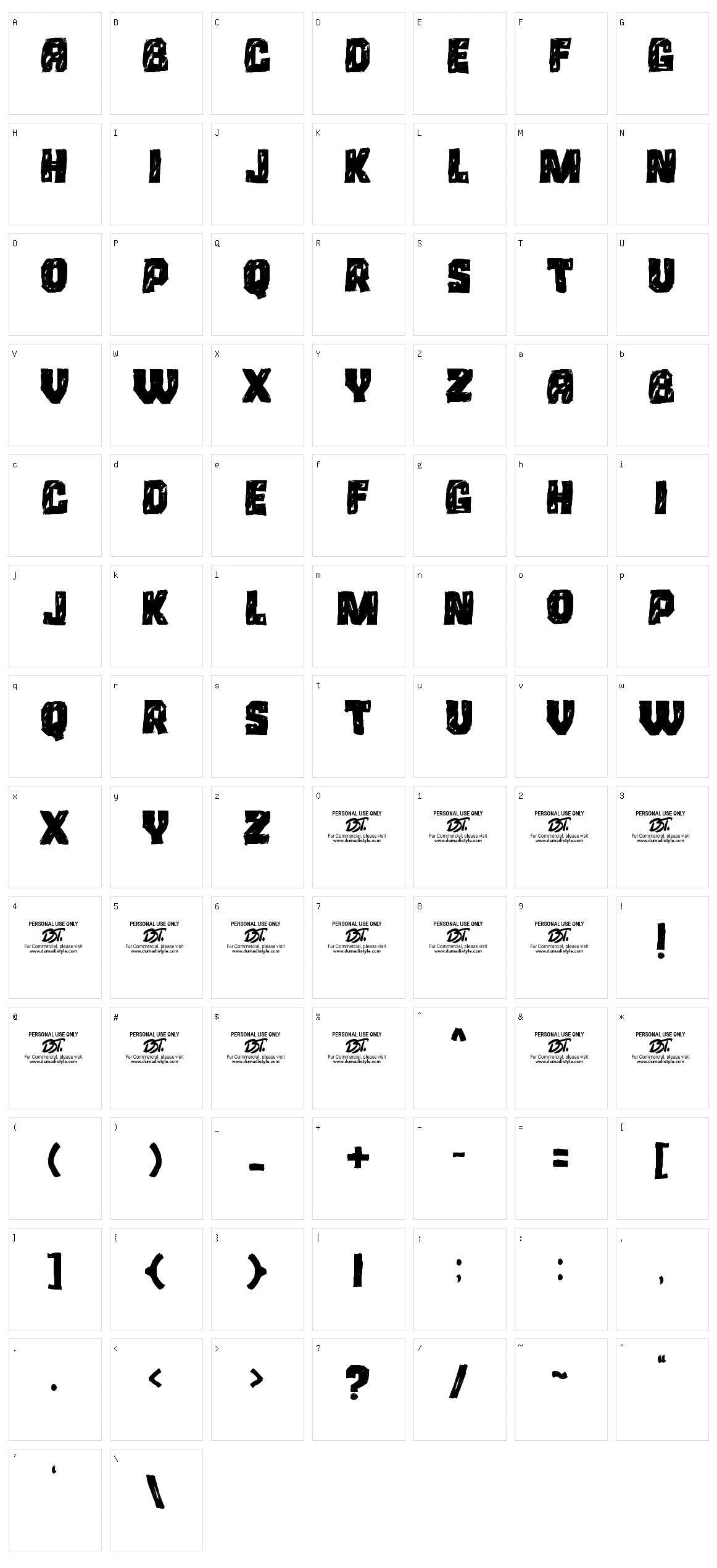 Saya Satpol Character Set