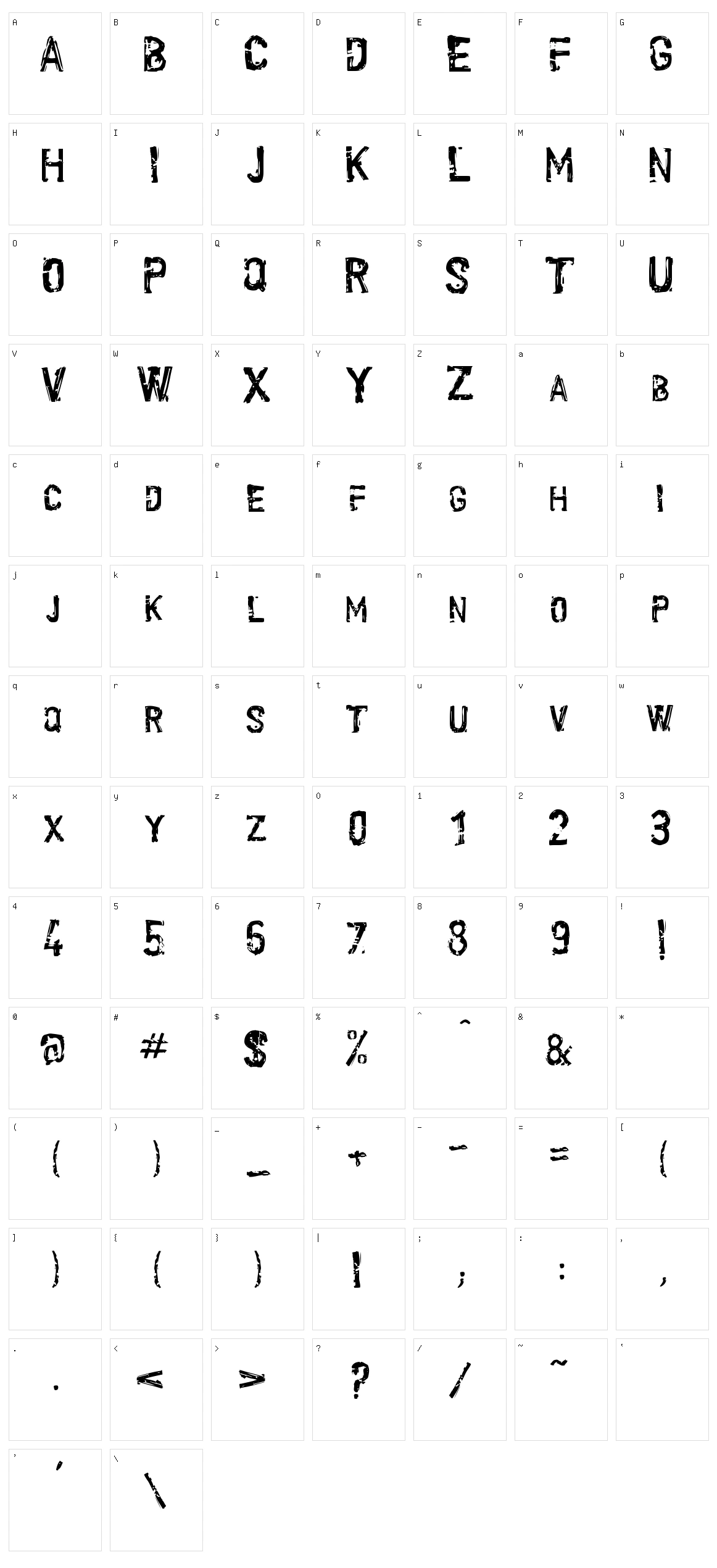 Scroonge Character Set