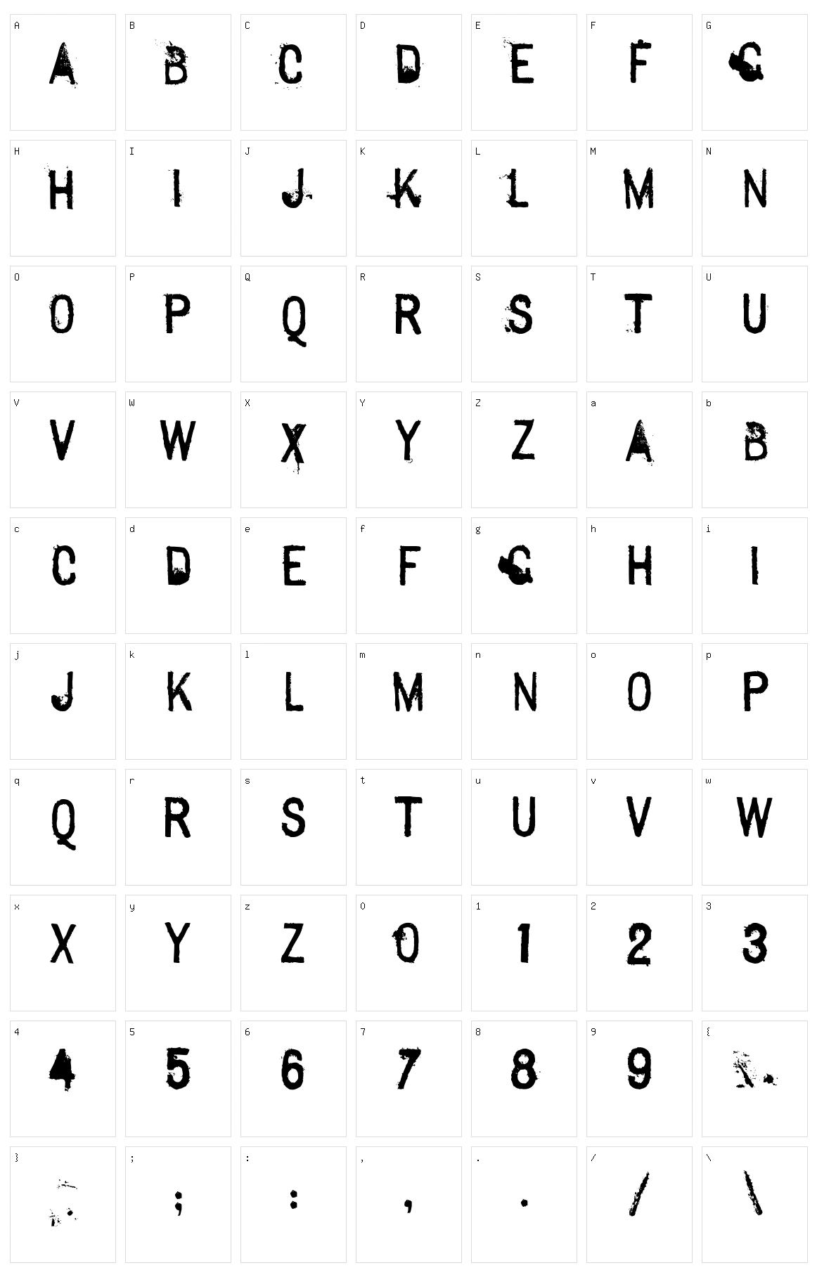 Sexton Sans Character Set