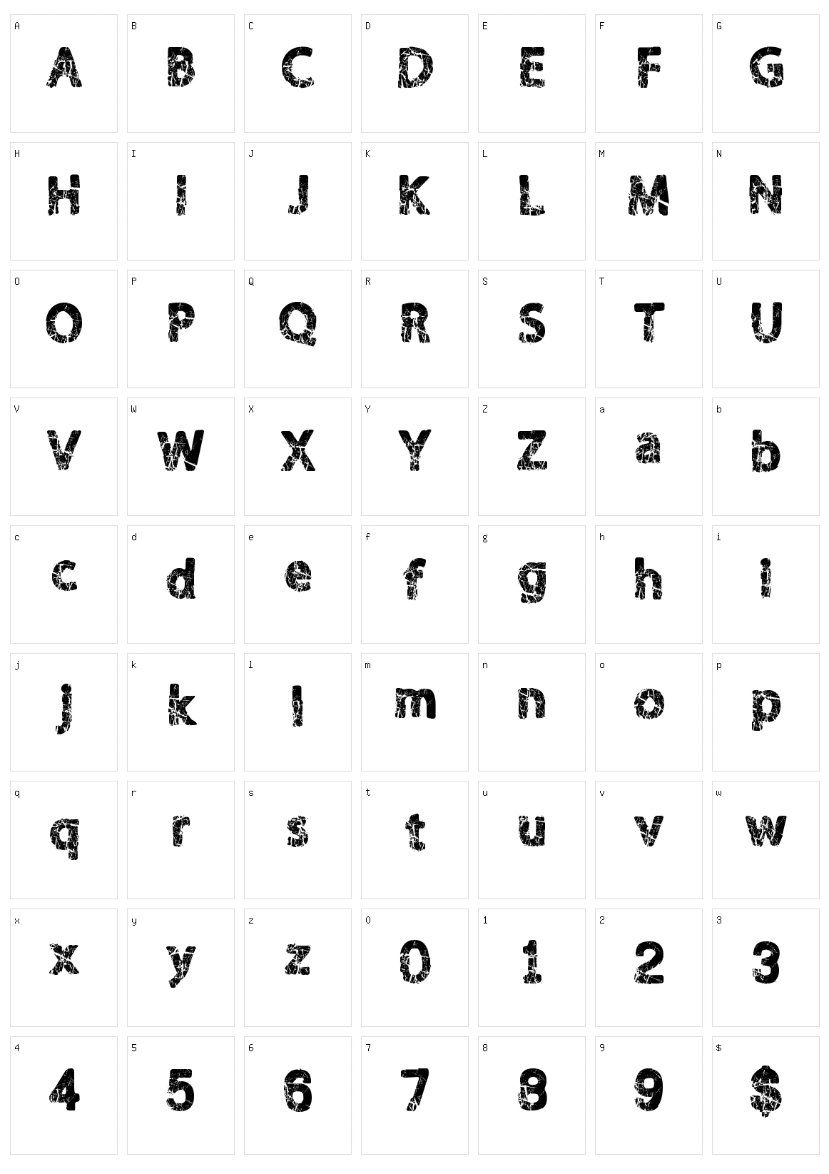 Shaken Character Set