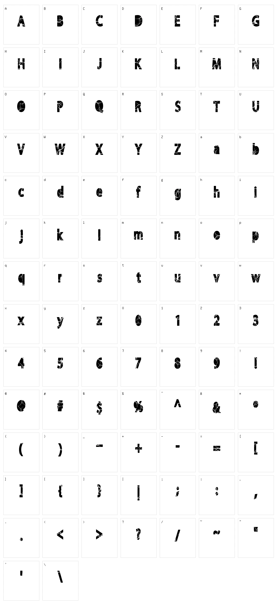 Shockvetica Character Set