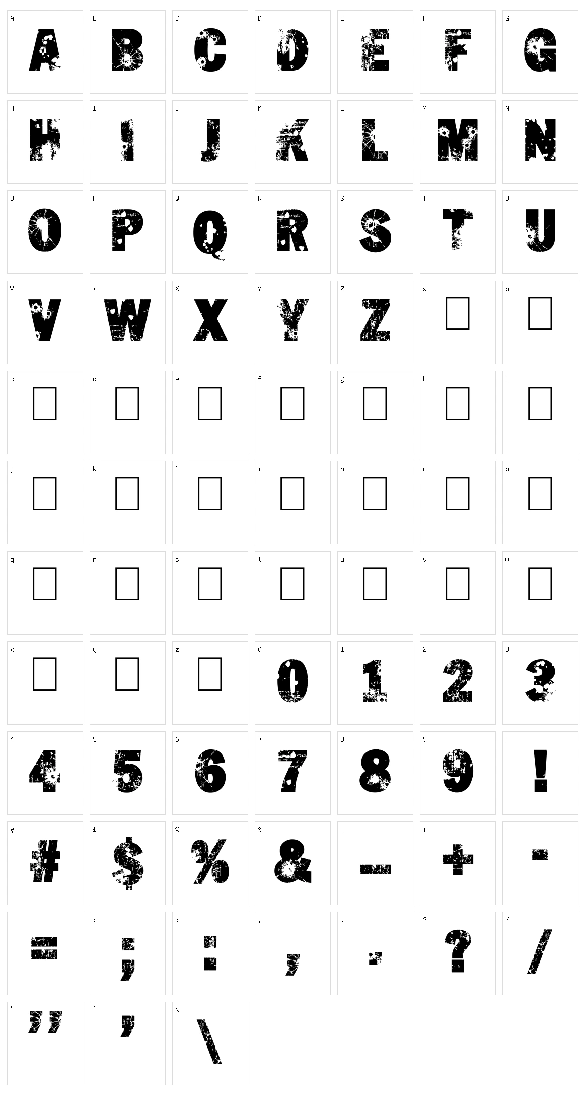 Shut'Em Down Character Set