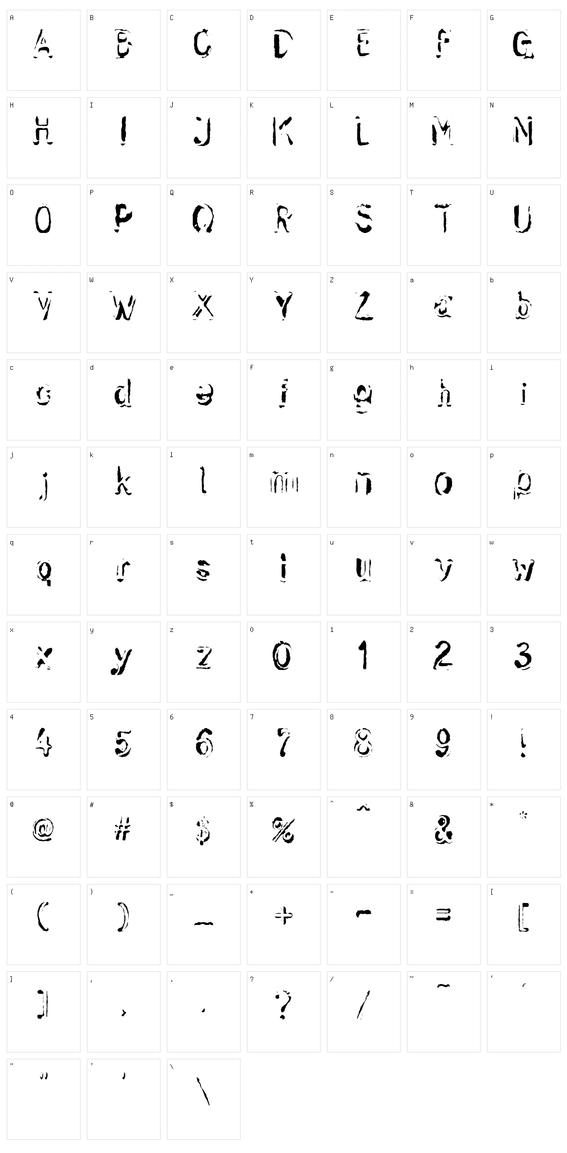 Skwieker Character Set
