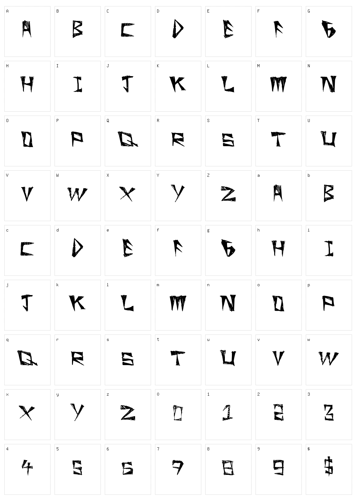 Slight Rocking Character Set