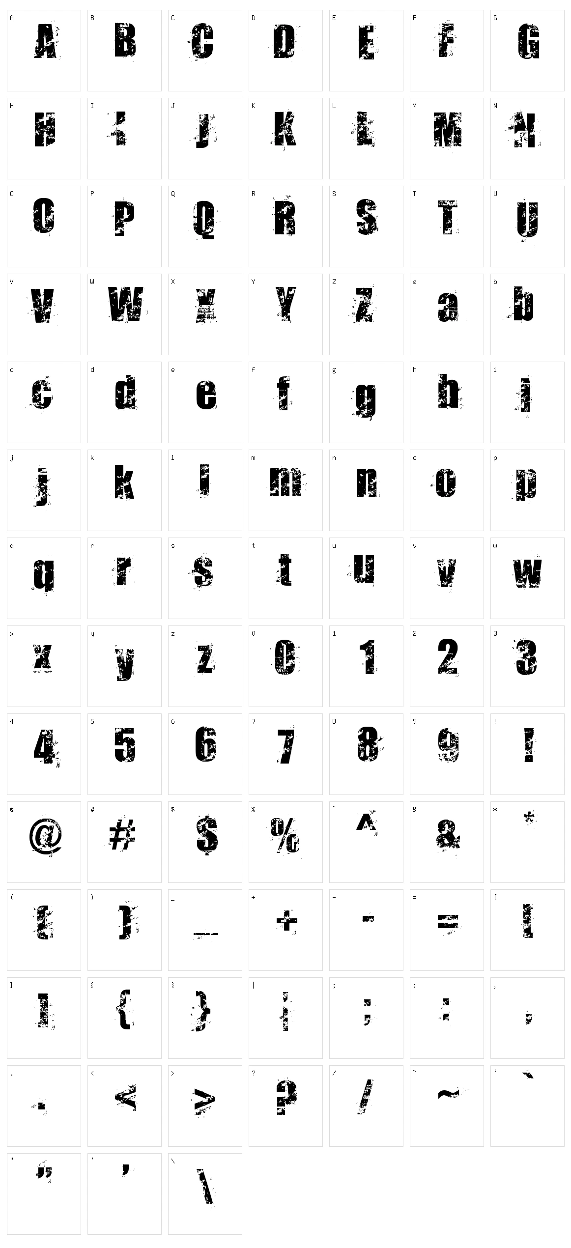 Smudgers Character Set