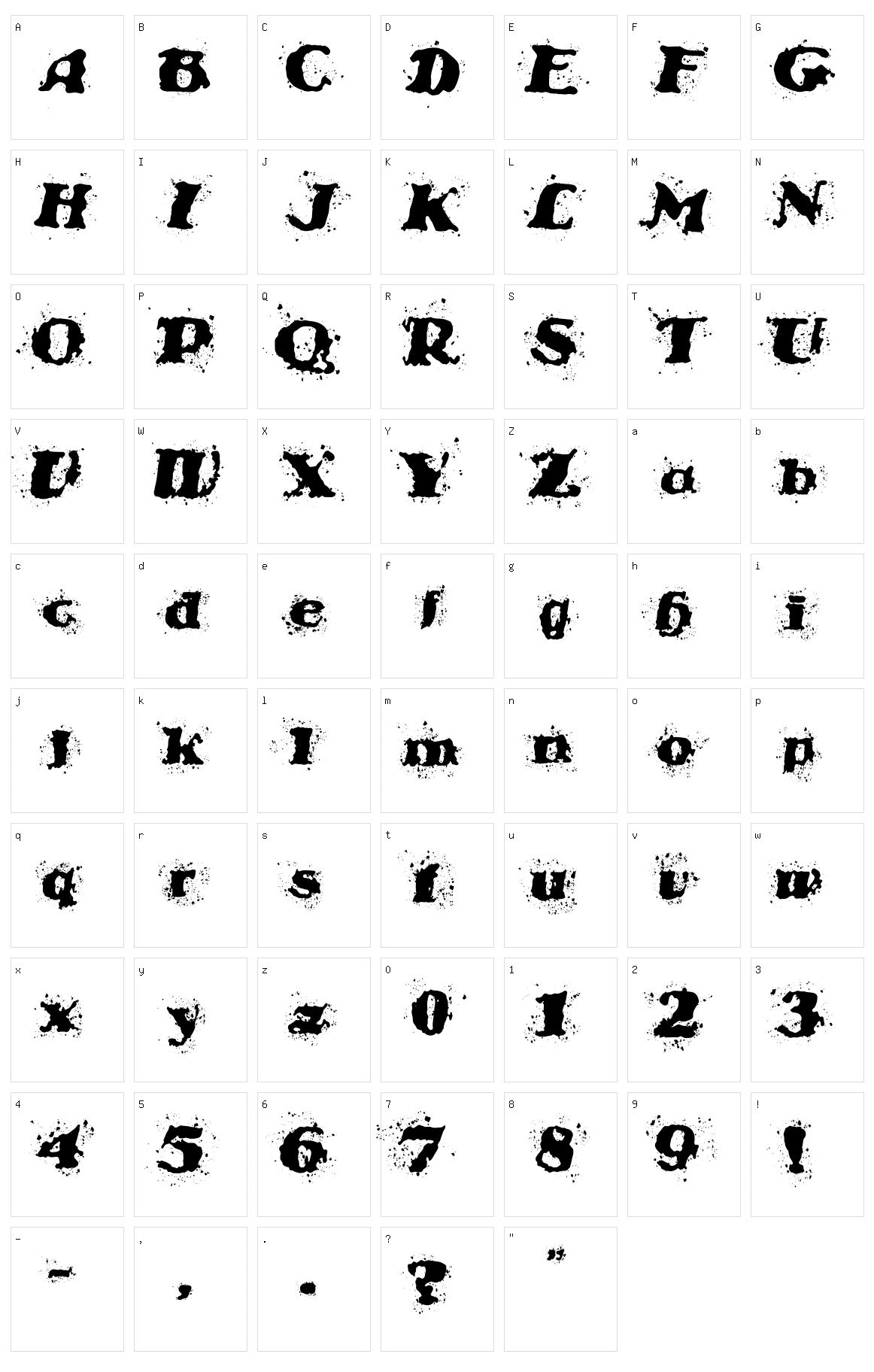 StableNo Character Set