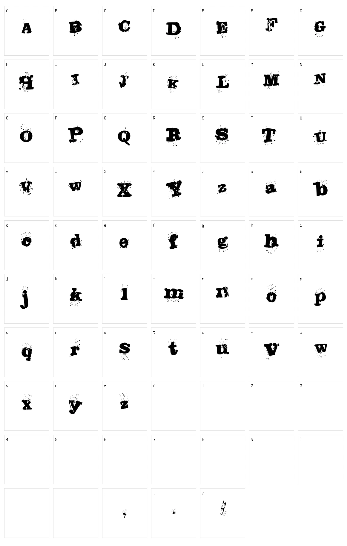 Stampede Character Set