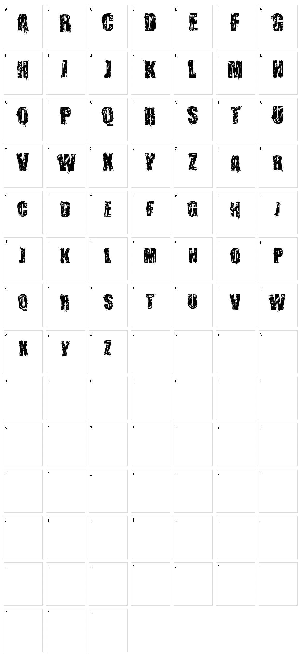 Stressberat Distort Character Set