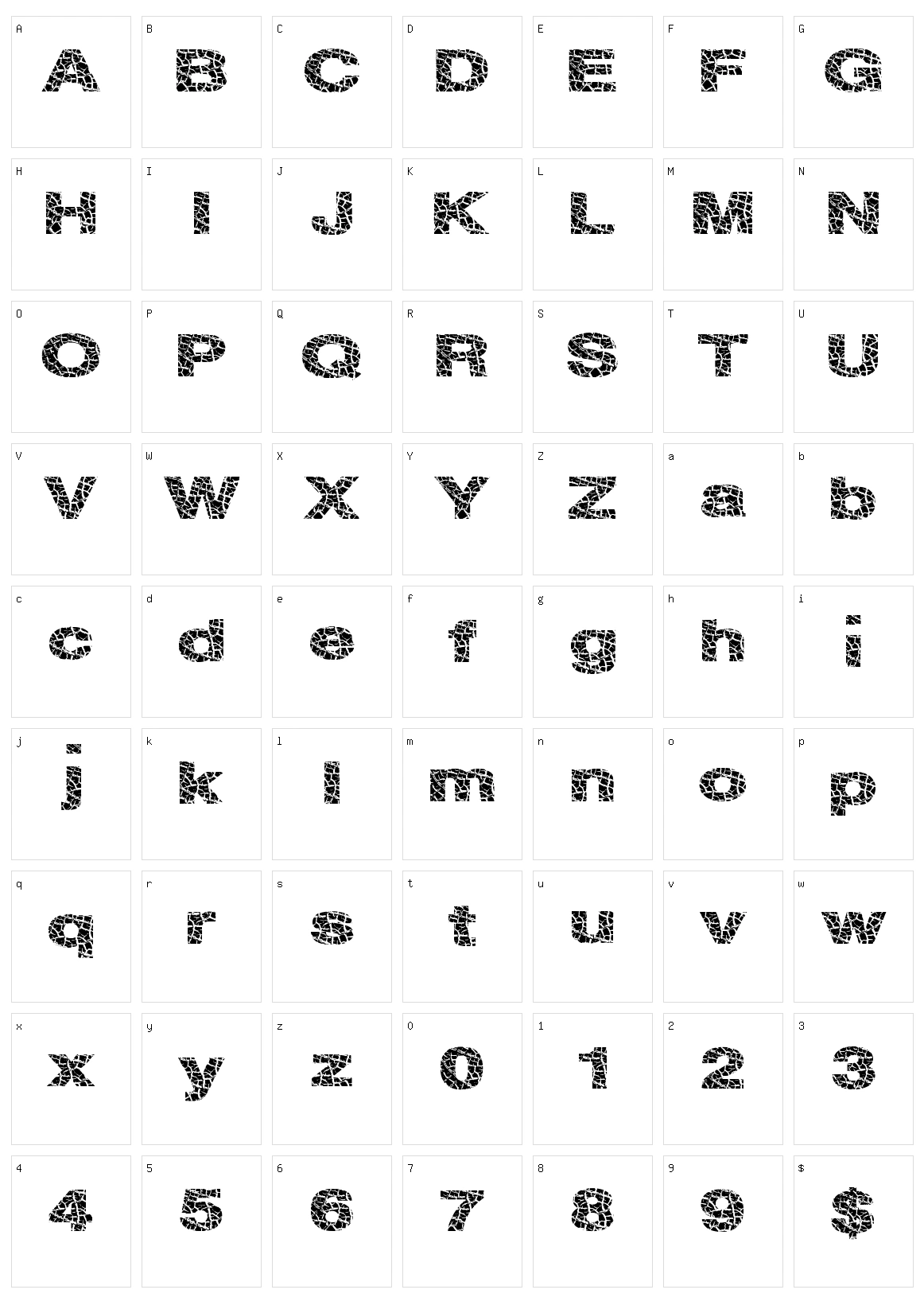 Super Cracks Character Set