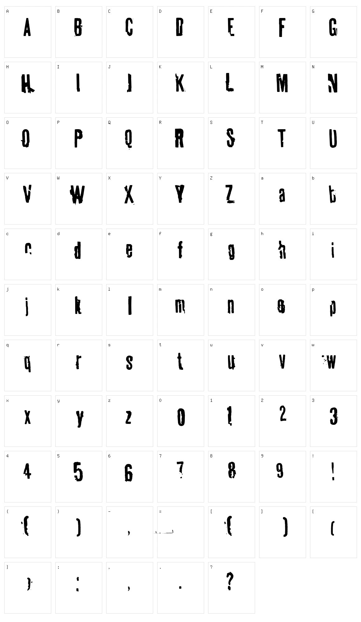 Tablhoide Character Set