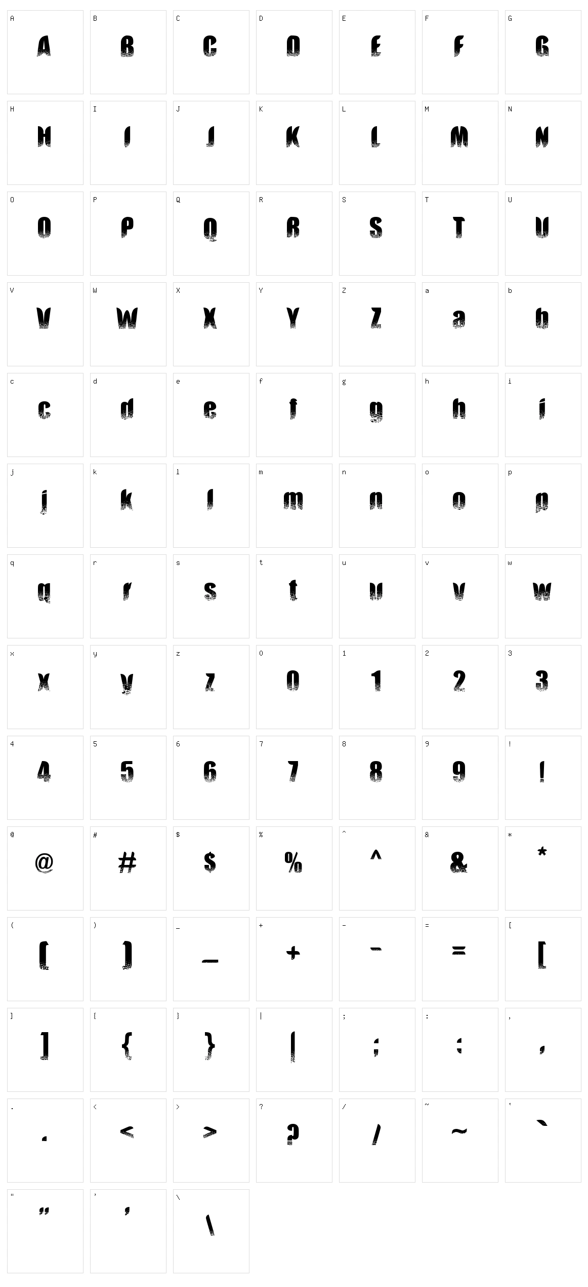 Tambora Character Set