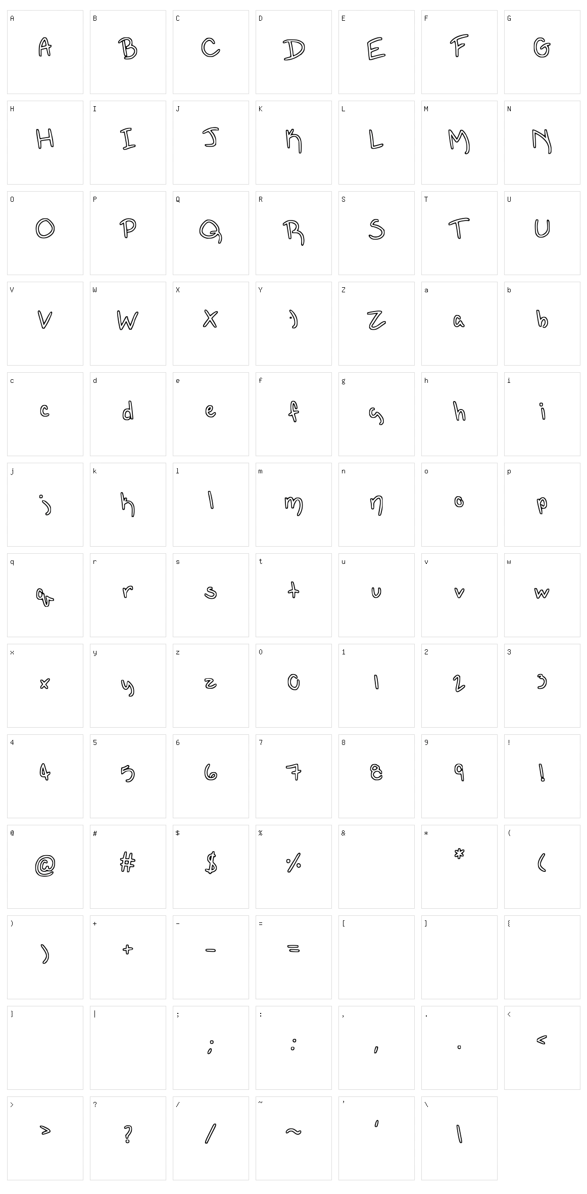 Outline Character Set