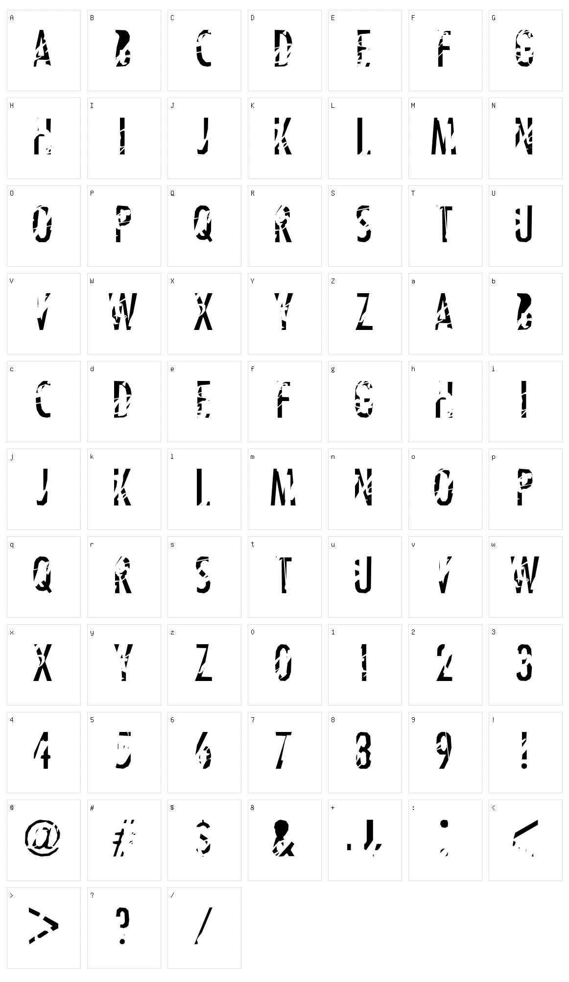 Tanline Character Set
