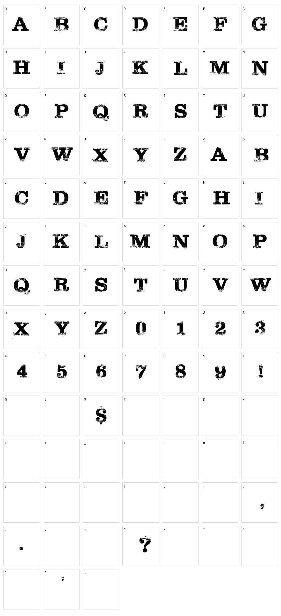 Tarantino Character Set