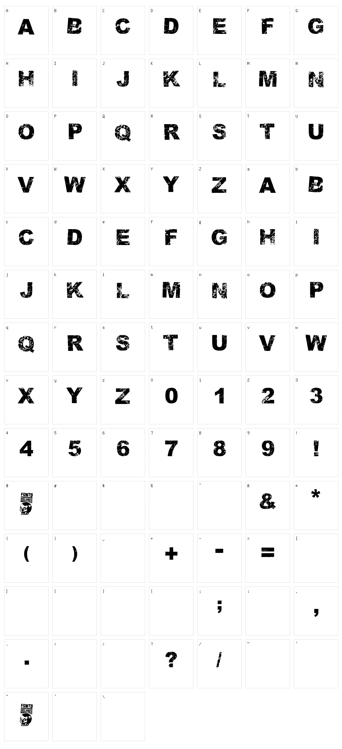 Terremoto Character Set