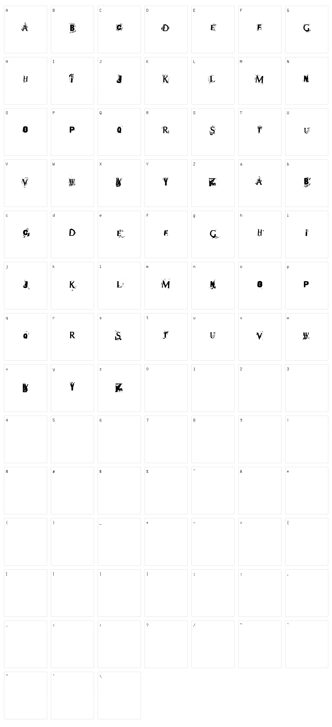 Terror 2005 Character Set