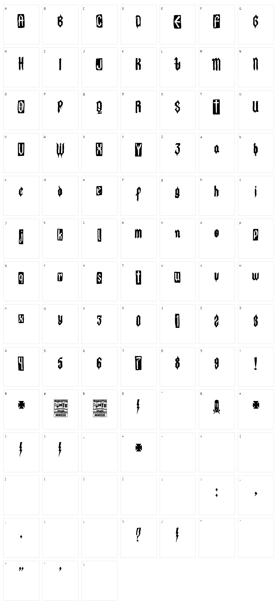 The Lord Of Punk Character Set