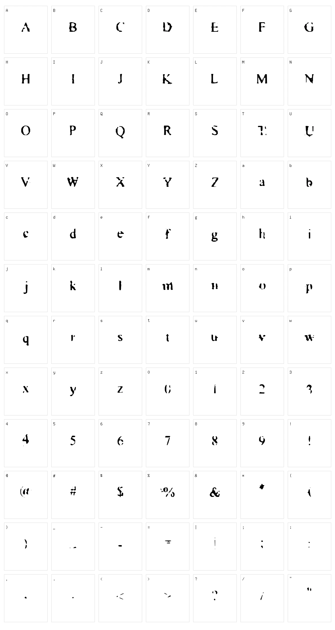 Times New Zoo-Man Character Set