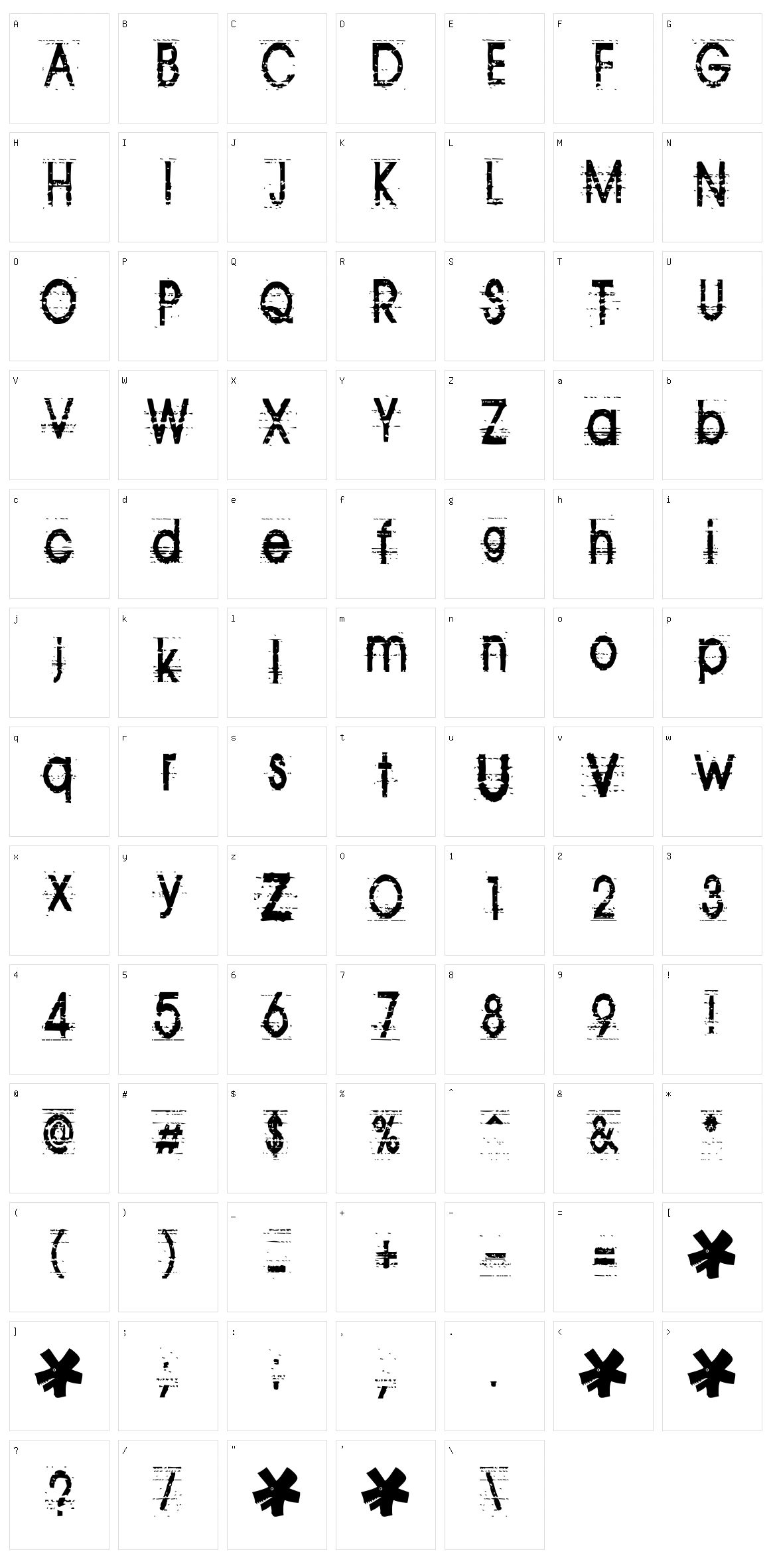 Tom Violence Character Set