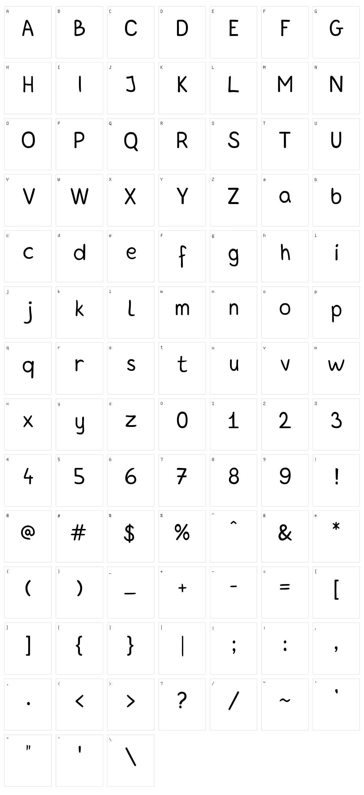 Handy Andy Character Set
