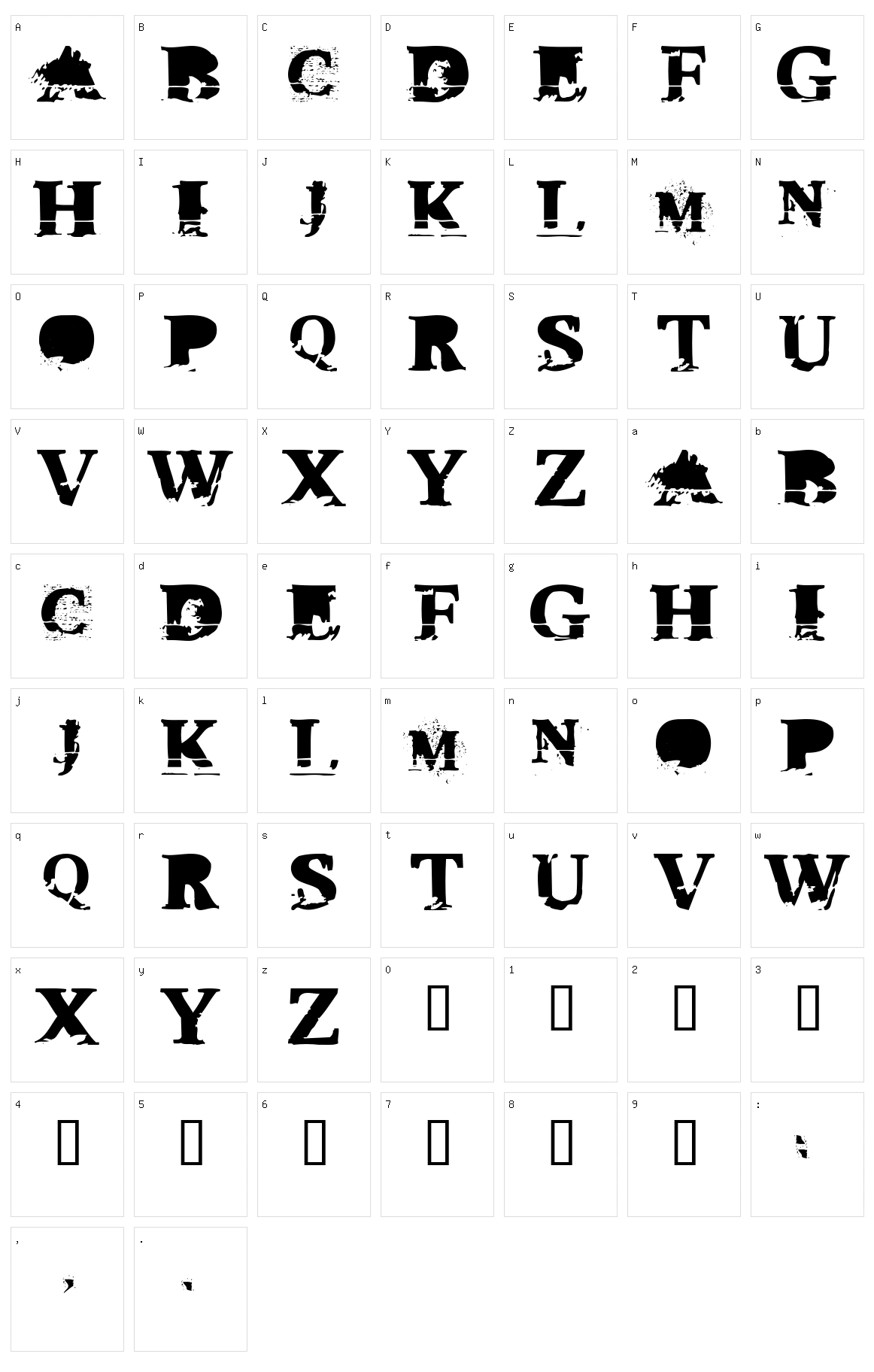 Triple XXX Character Set