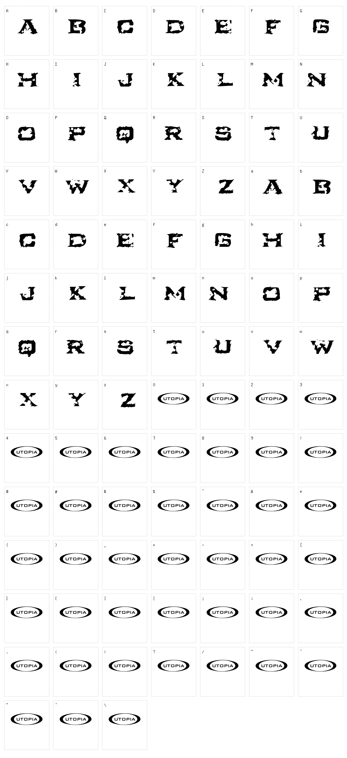 Turbulence Character Set