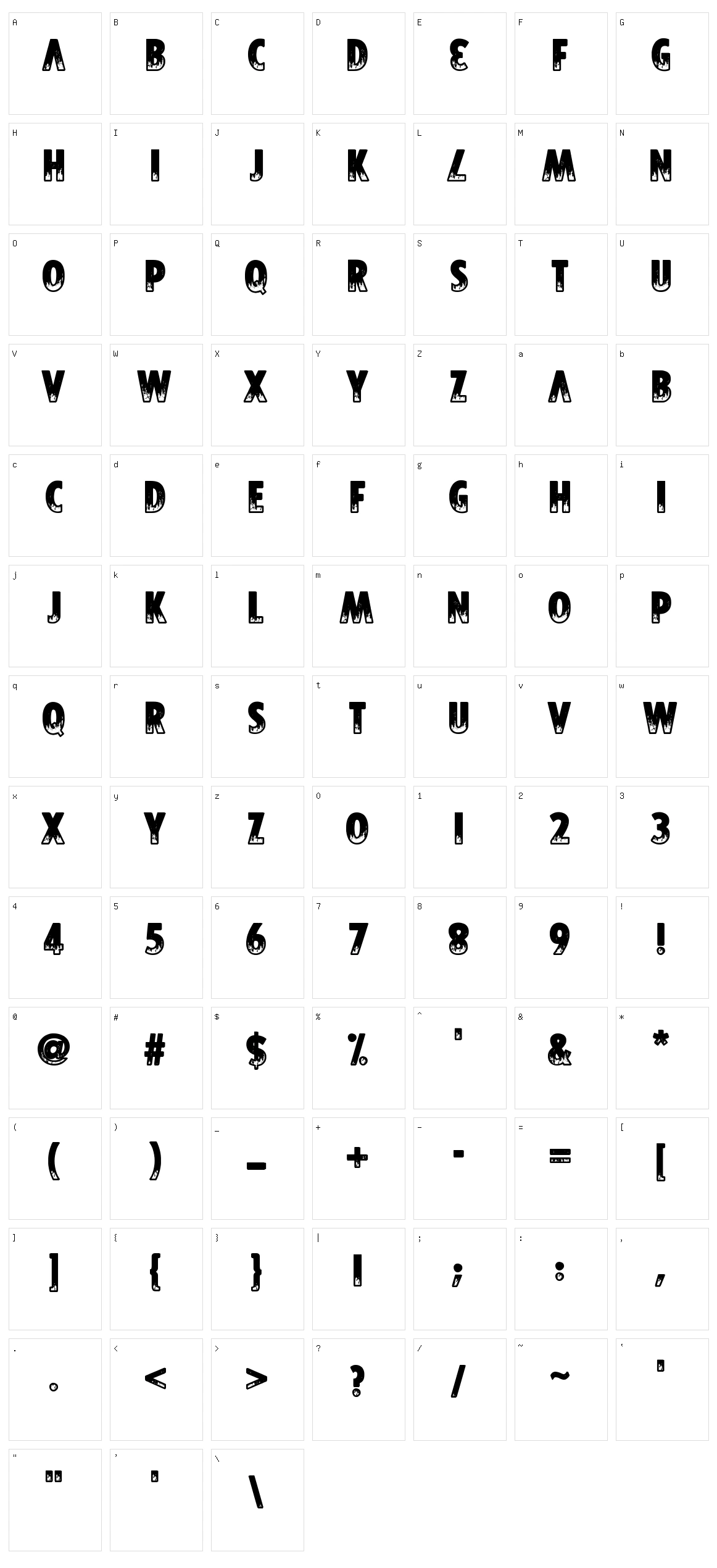 Tyrannothesaurus Character Set