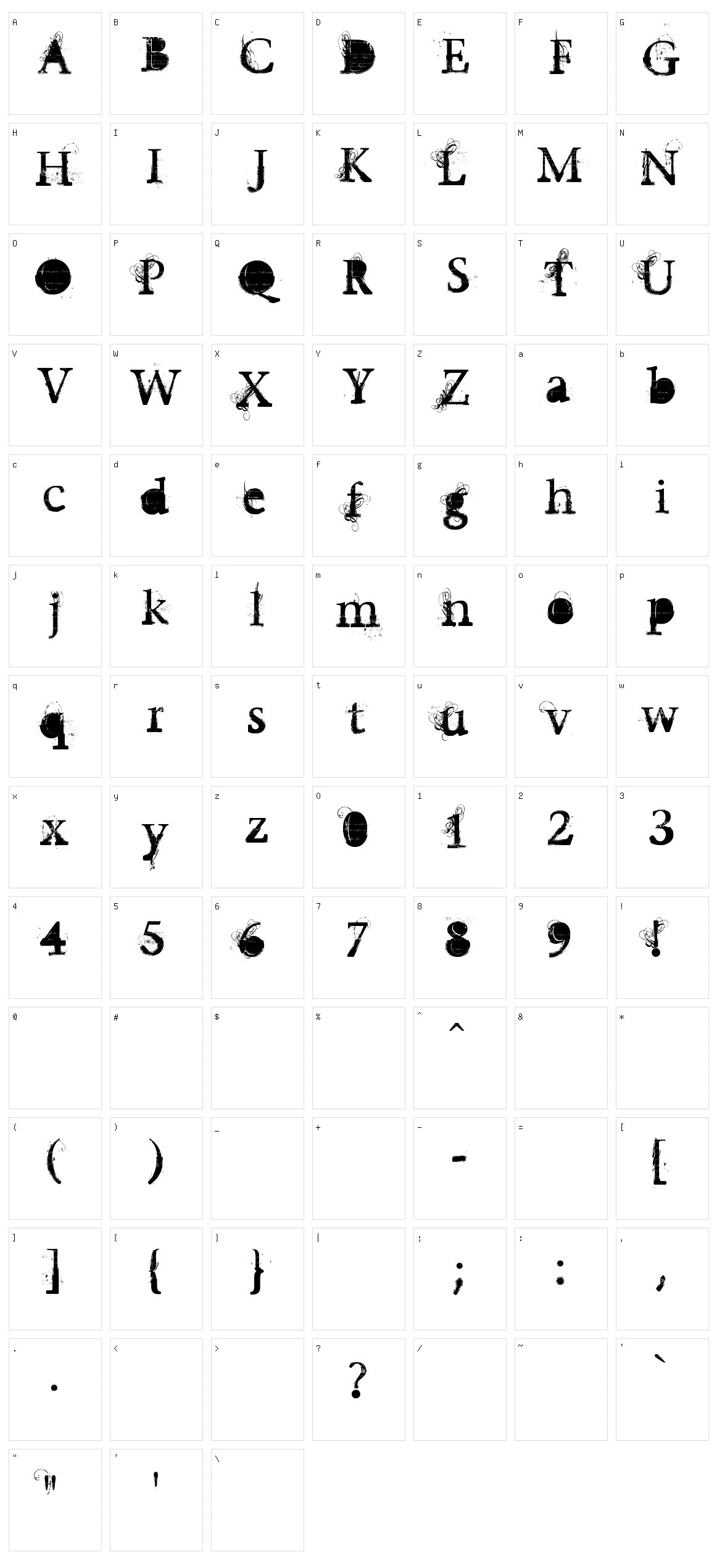 Undecapped Vinyl Character Set