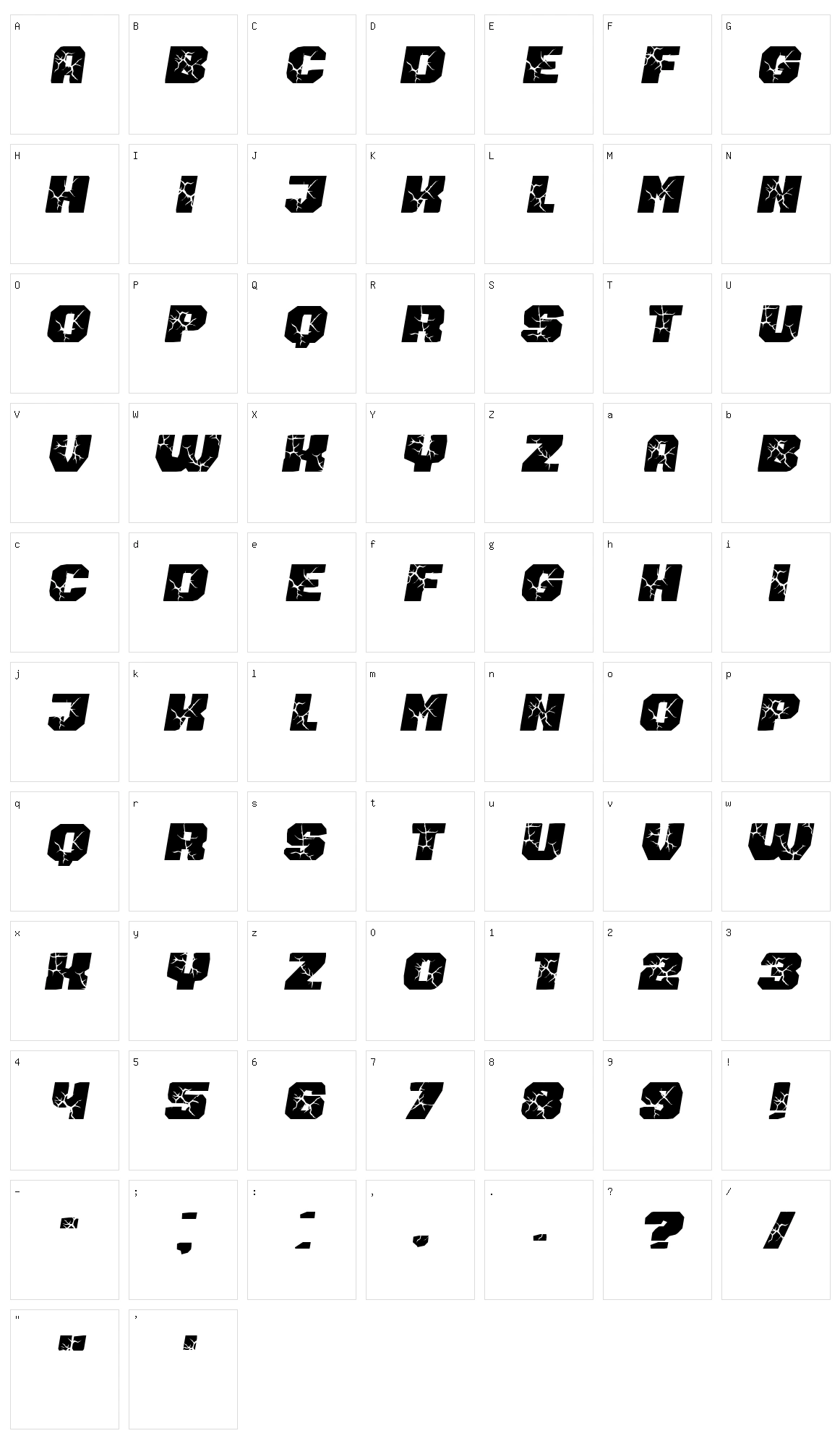 Vehicle Breaks Down Character Set