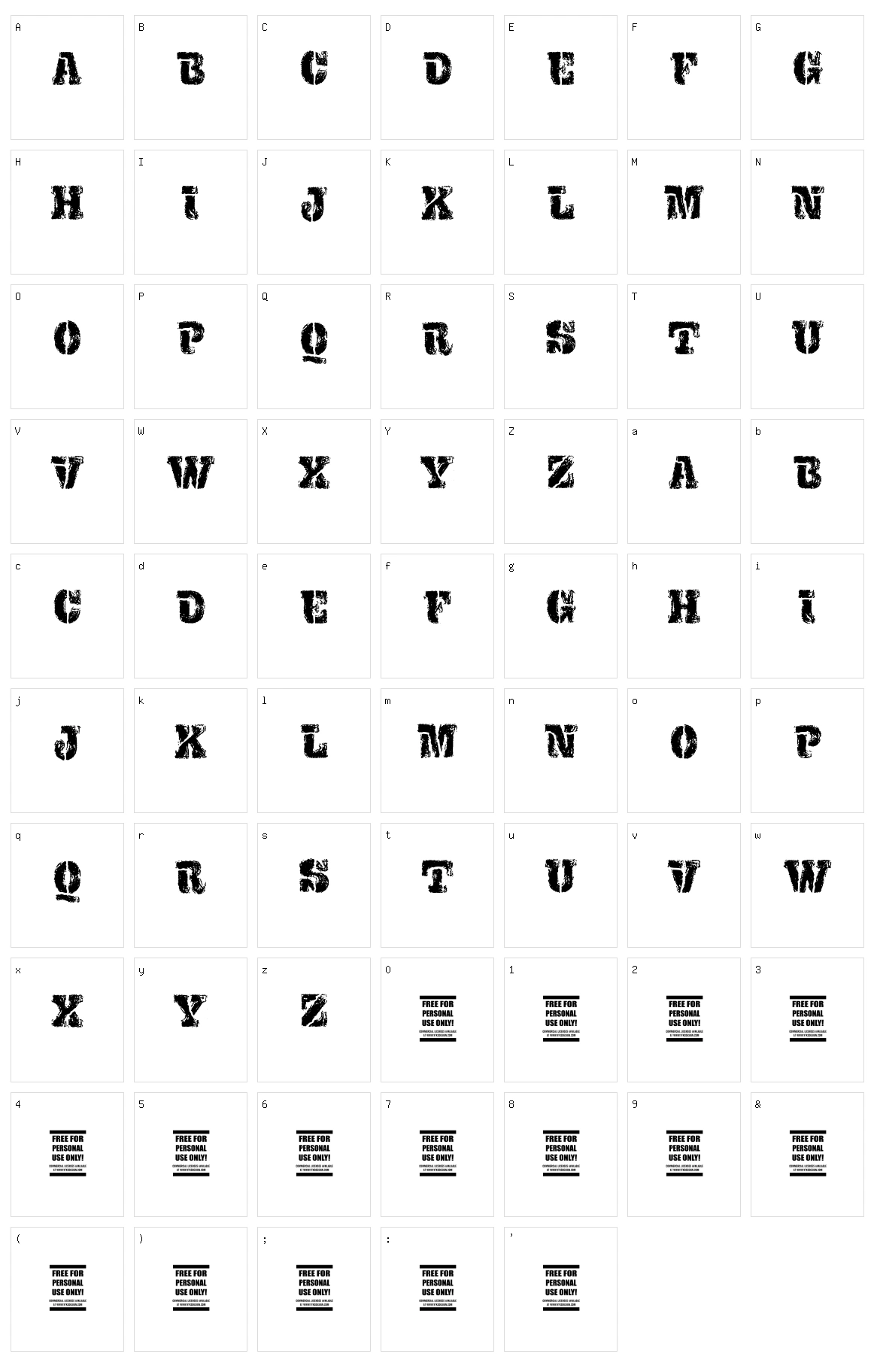 VTKS Exame Character Set