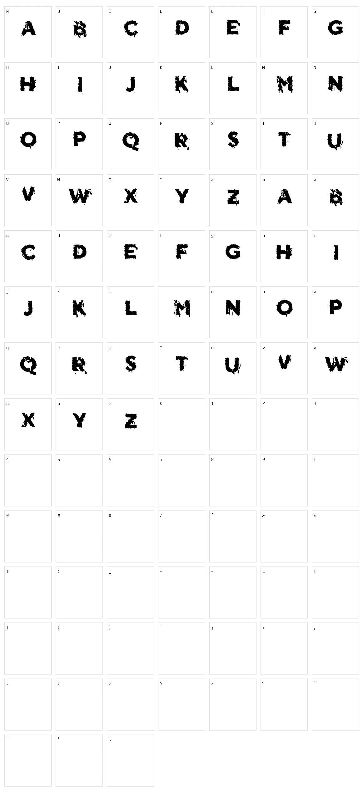 Vtks Relpius Character Set