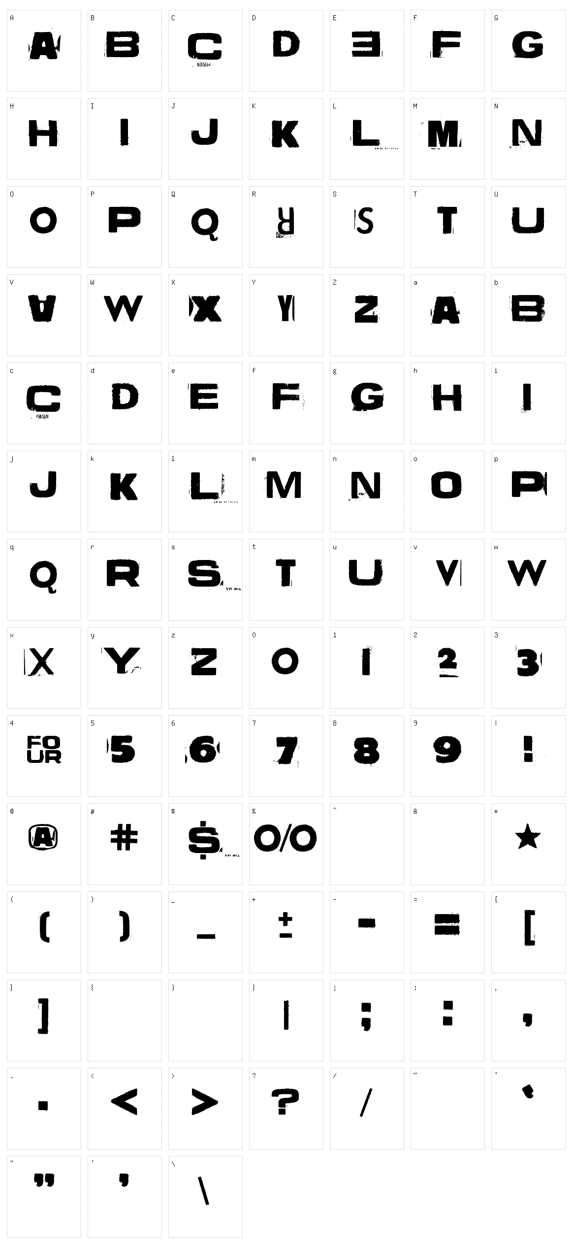 Vuosi Vuodelta Character Set