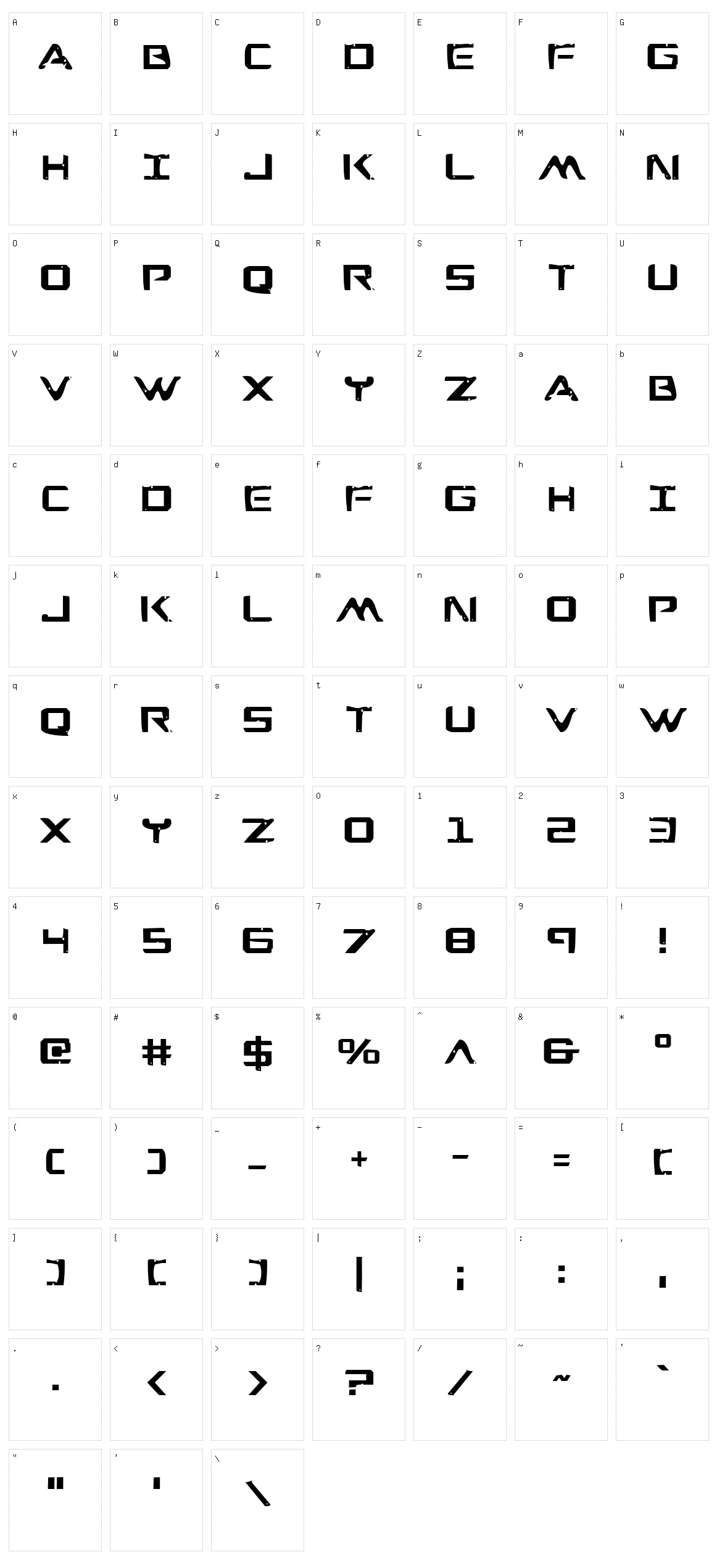 War Eagle Character Set