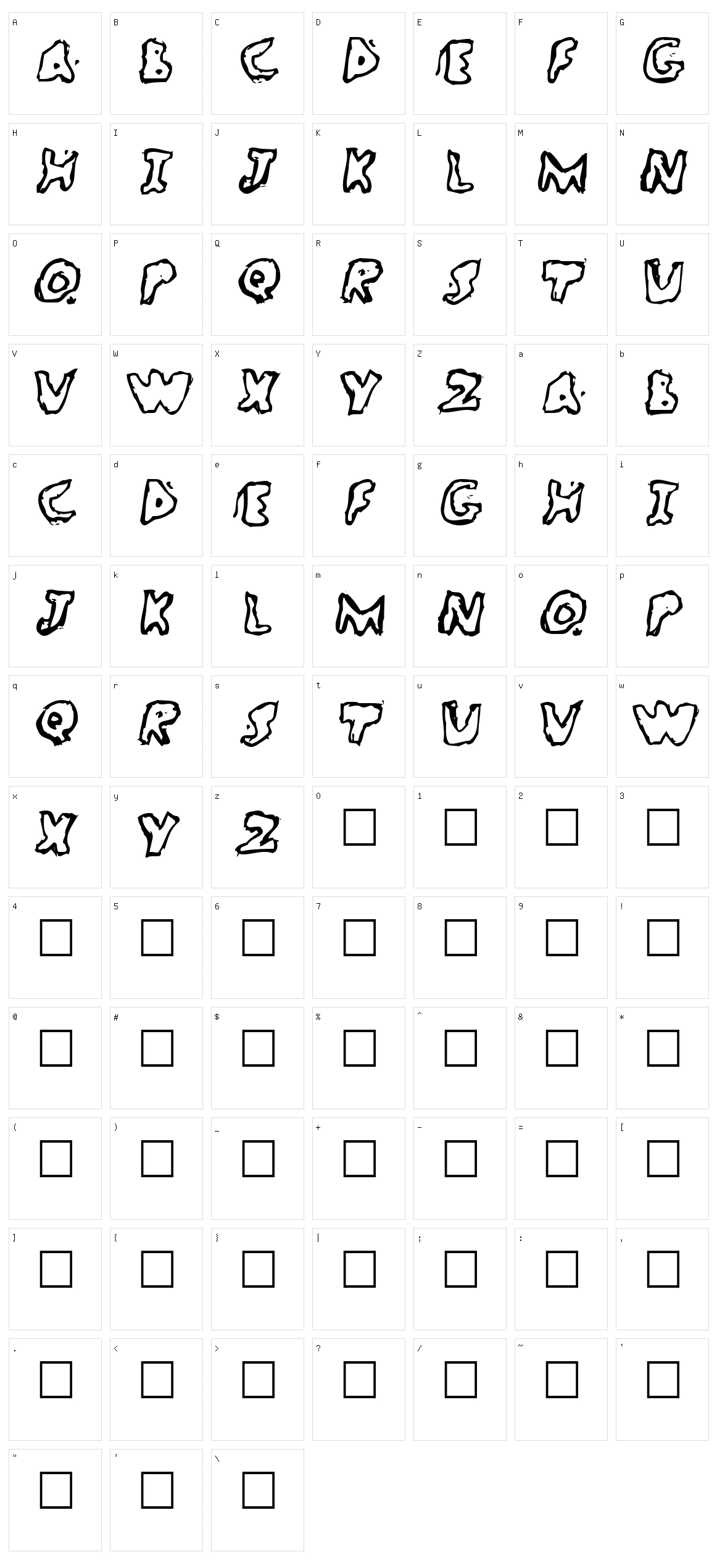 WatchBreaker Character Set