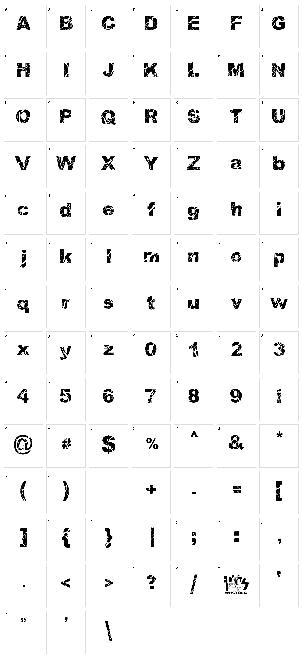 Woodcutter Storm Character Set