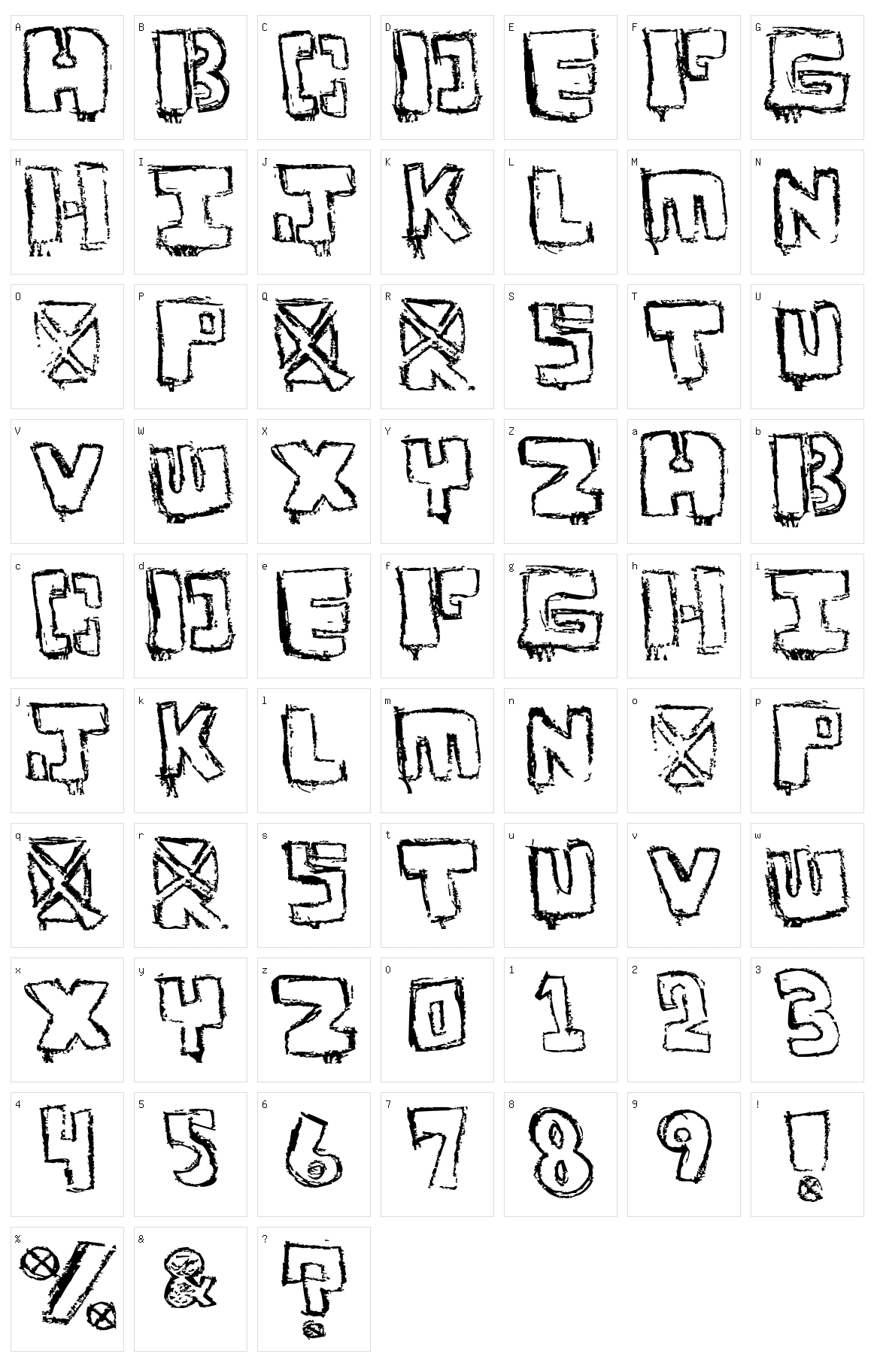 Your Font Character Set