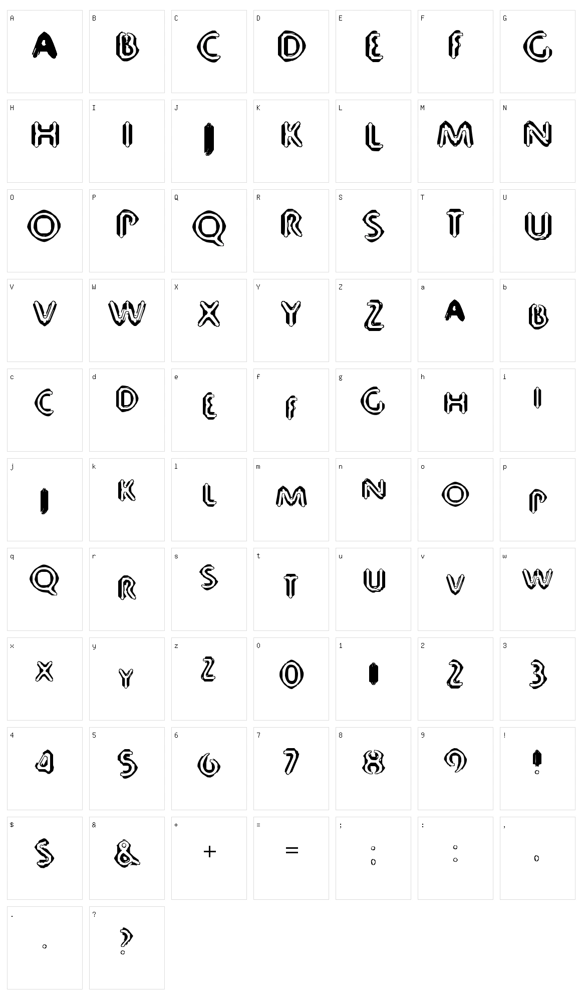 80 Decibels Character Set