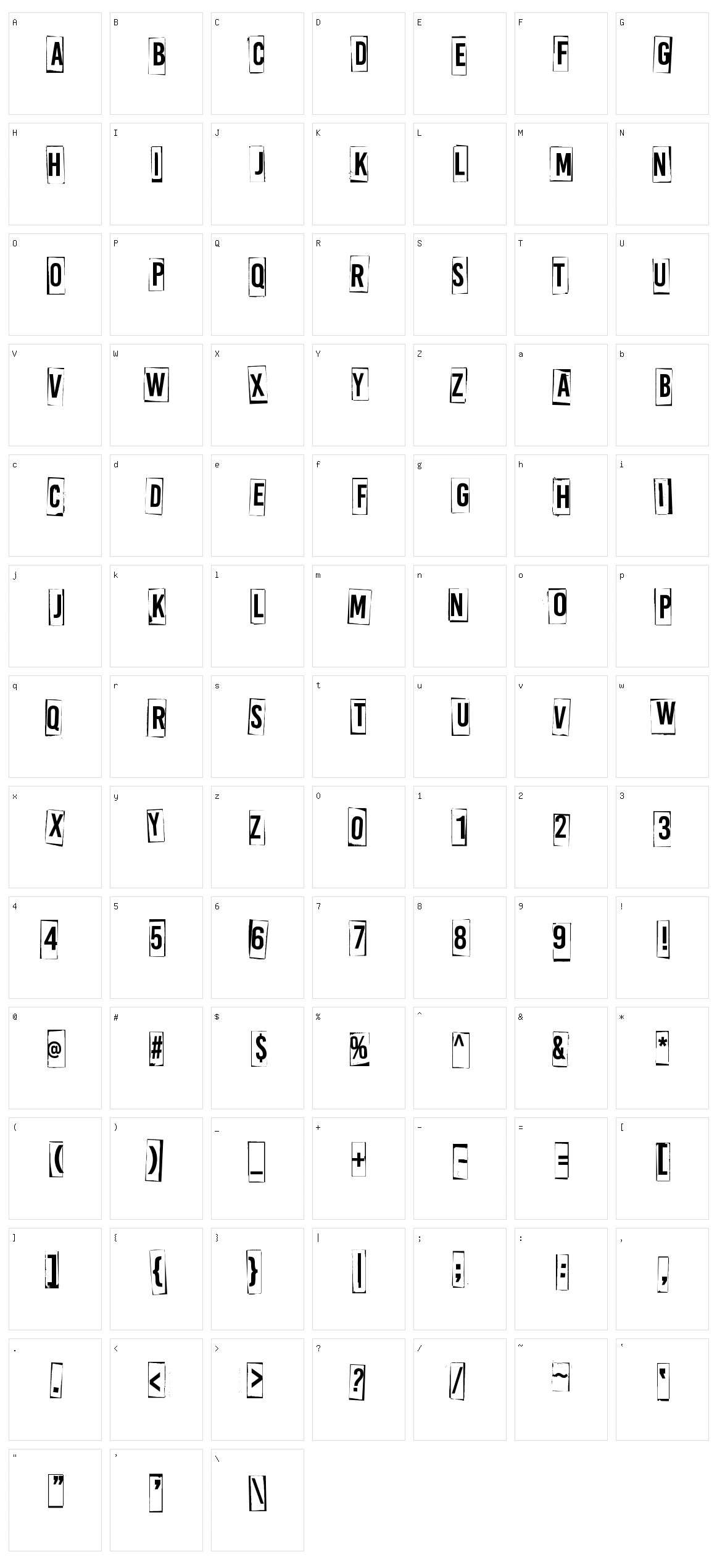 A Box For Character Set