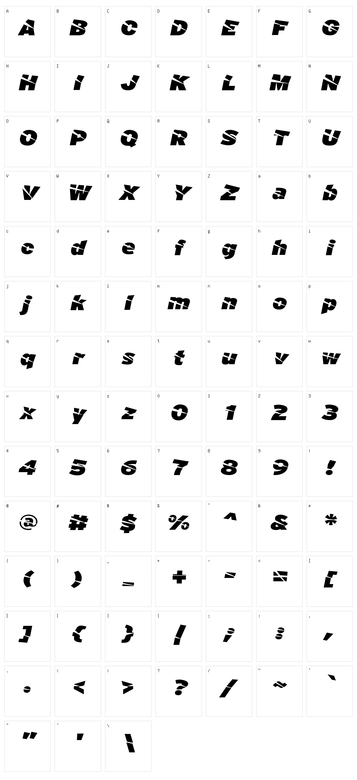 A Cuchillada Character Set