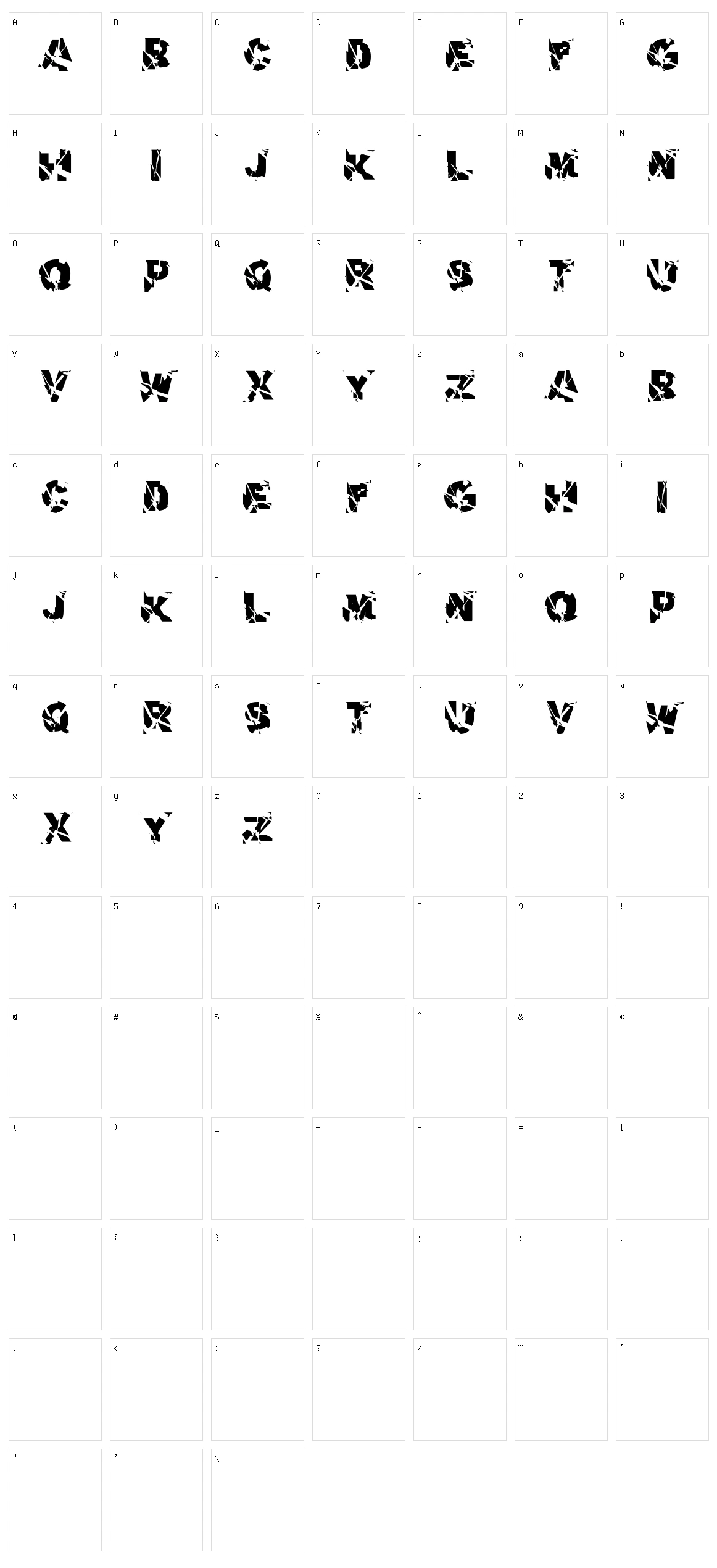 Aerial Demented Character Set