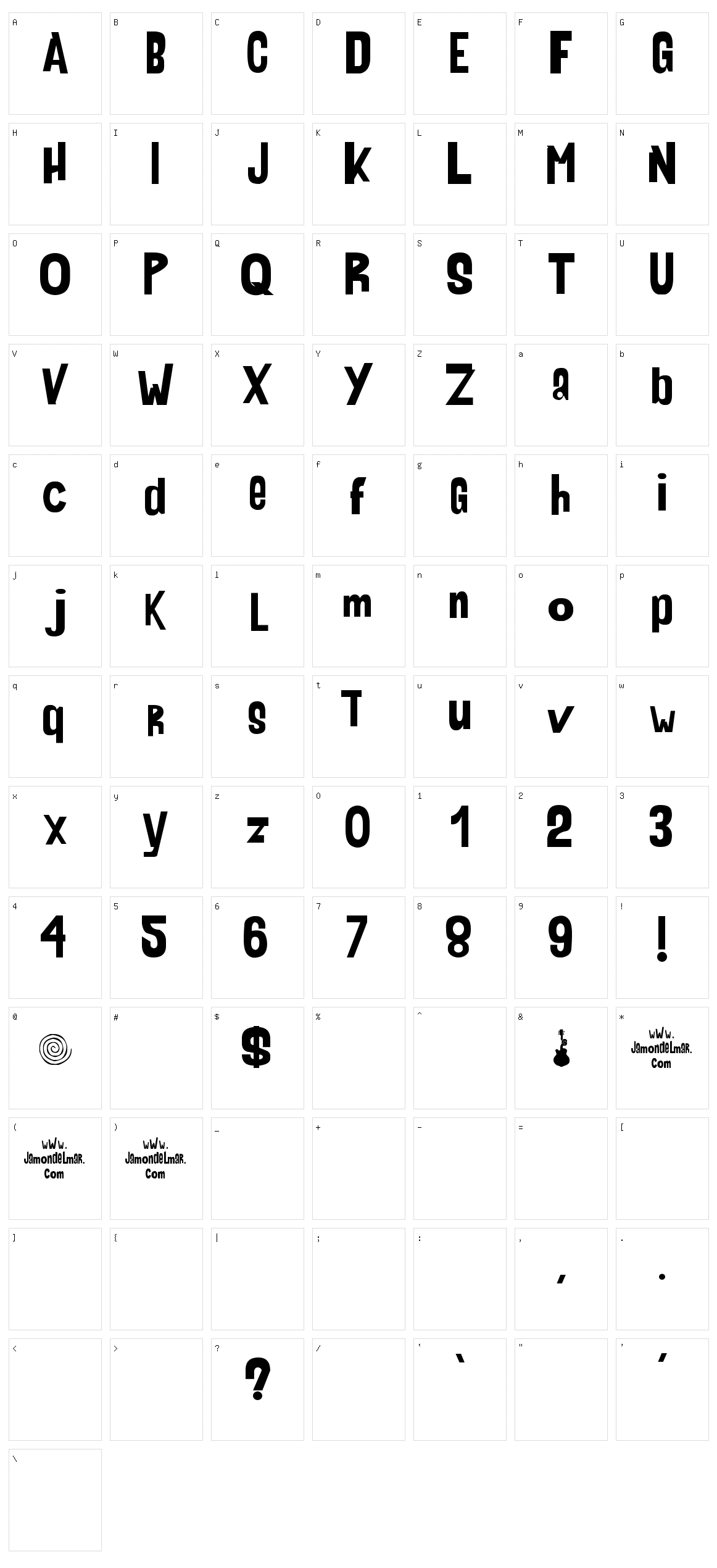 AHDN Character Set