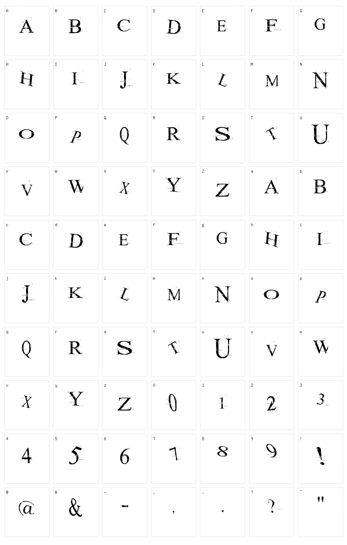 Akoom Character Set