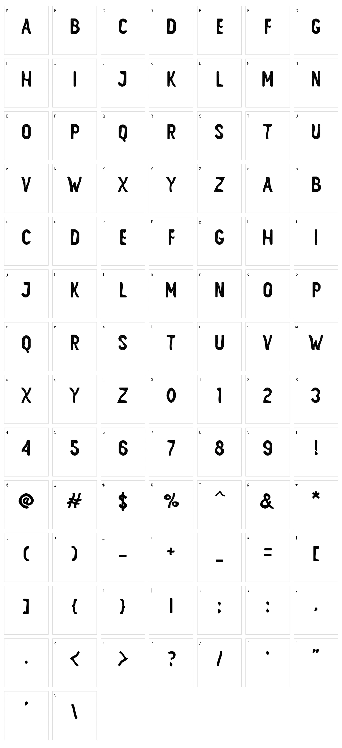 Alvater Rough Character Set