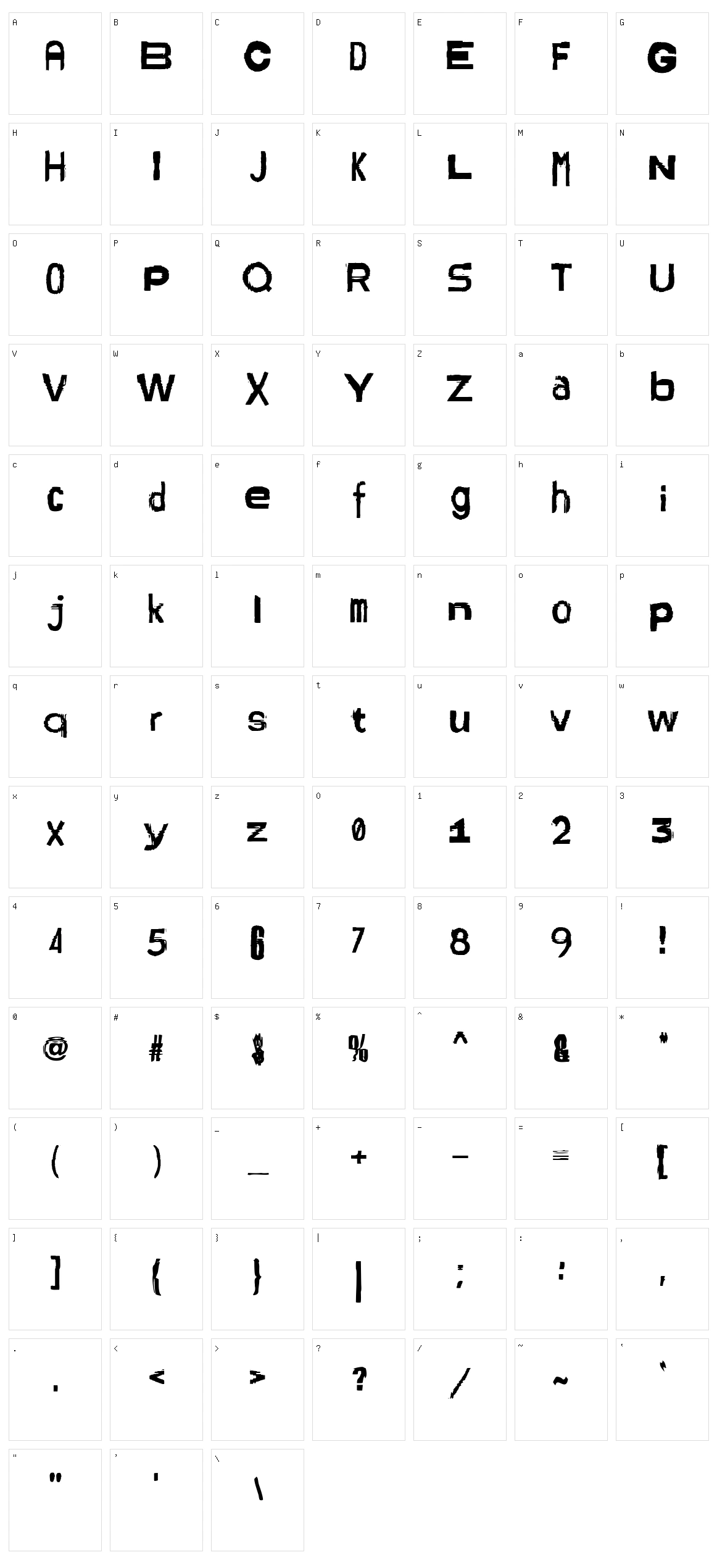 Amsterdrum Grotesk Character Set