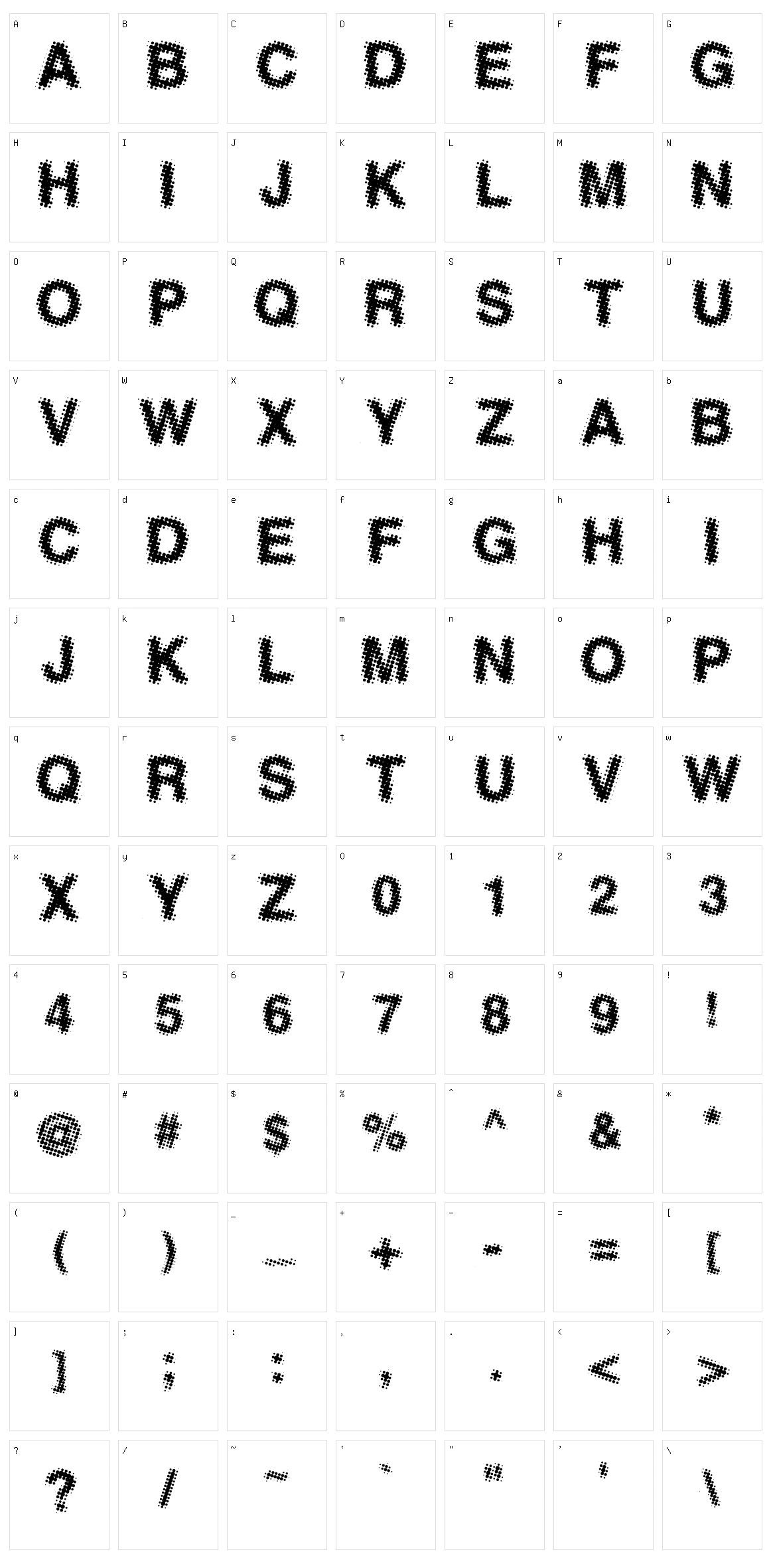 Antfarm Character Set