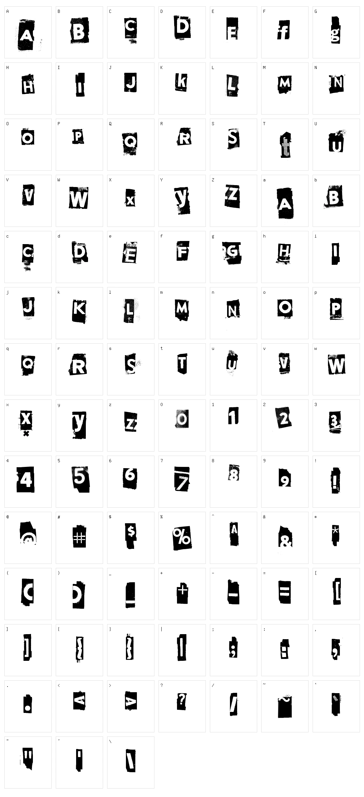 Appendix Character Set