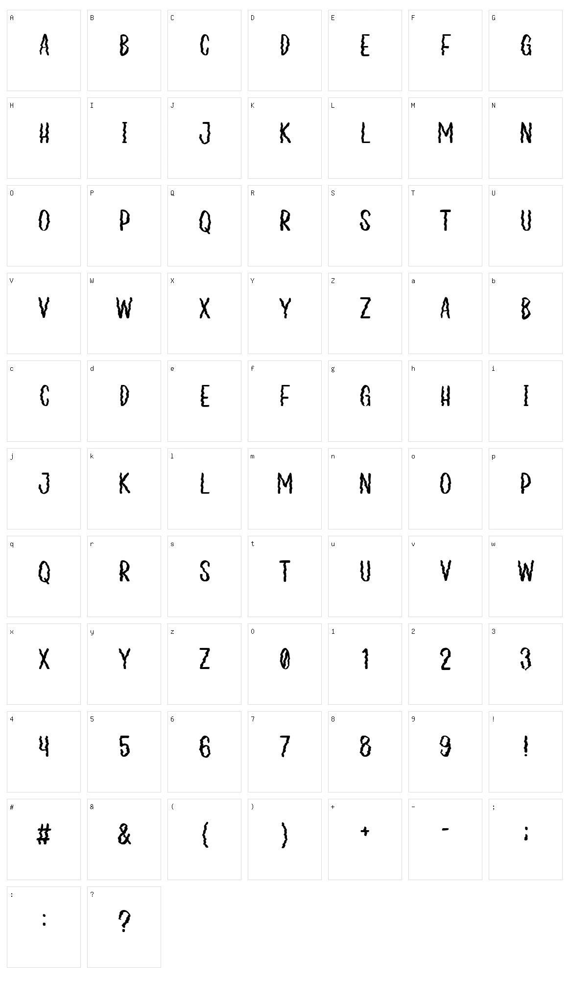 Aquawave Character Set
