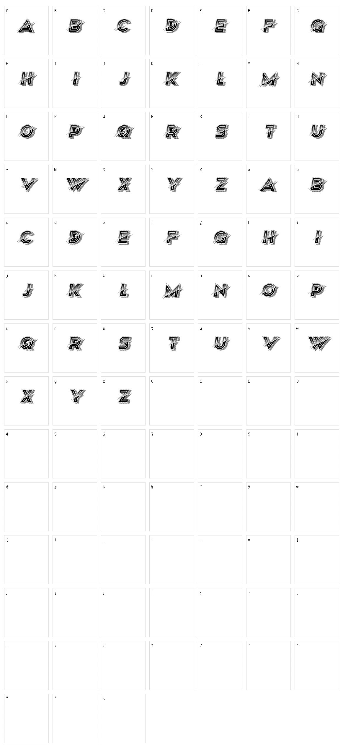 Astonish Character Set