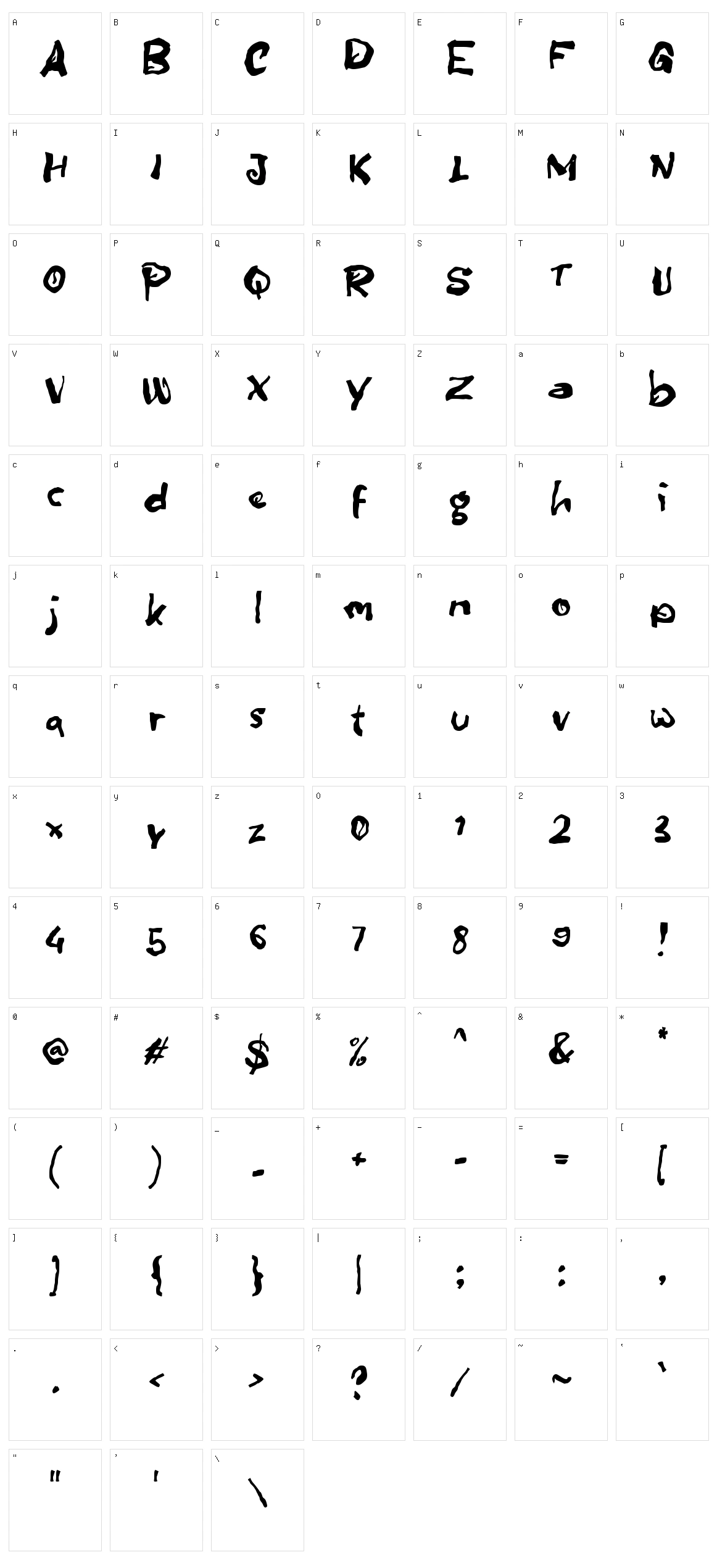 b Buih Kopi Character Set